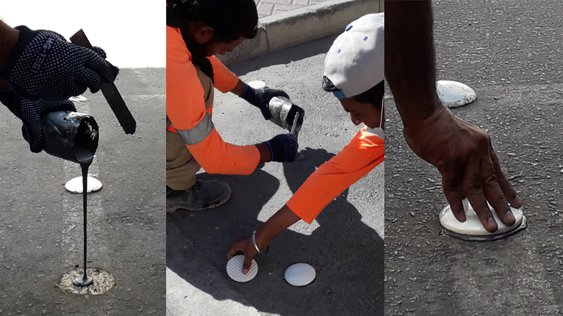 Team Fixing White Road Ceramic Stud