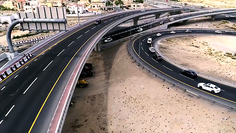 Aerial View Road Marking Dubai Hills Mall Project