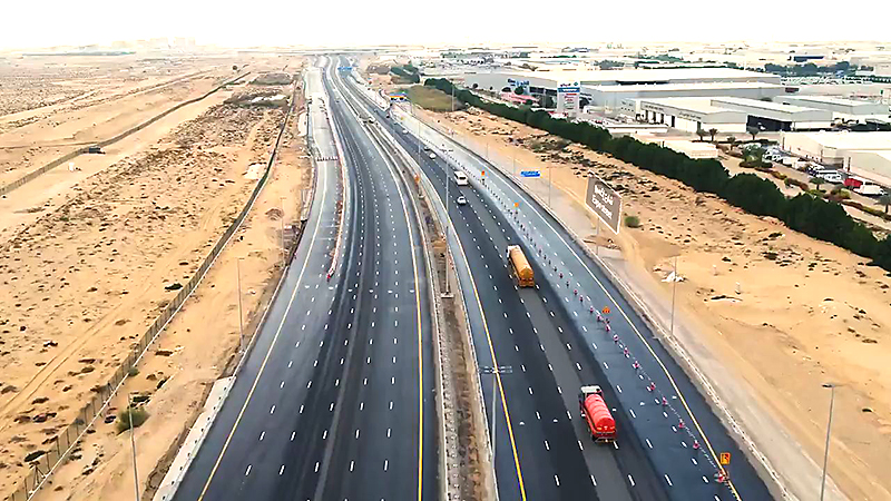 Aerial View Road Marking Roads Leading to EXPO 2020, Dubai