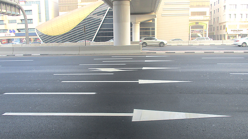 White Arrows Road Marking at Sheikh Zayed Road